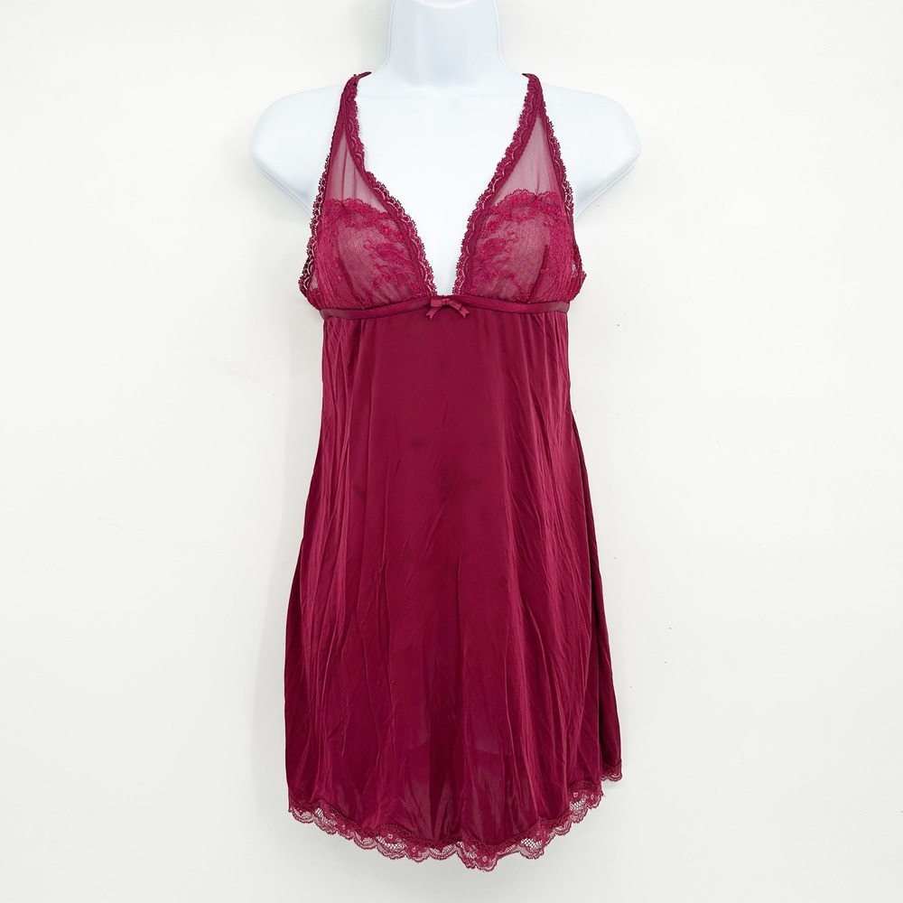 Victorias Secret VS Womens Y2K Valentines Day Coquette Lace Trim Slip Dress M‎